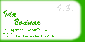 ida bodnar business card